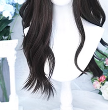 Dalao Home - Daily Long Curly Wavy Black Tea Lolita Wig