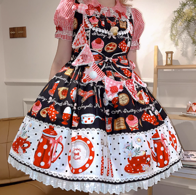 Cheese Cat - Sweet Lolita Plaid Candy Bow Flags Brooch