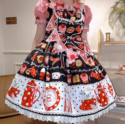 Cheese Cat - Sweet Lolita Plaid Candy Bow Flags Brooch