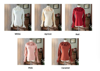 Miaoplus - Sweet Lolita Knit Sweater Long Sleeve Winter Lolita Top