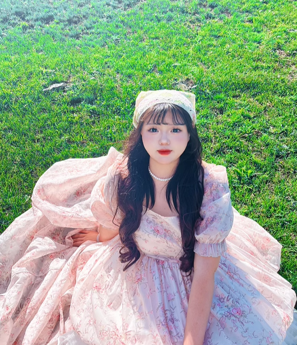 Rouroudream - Selkie - Plus Size Sweet Lolita OP Trailing Floral Princess Gown Dress