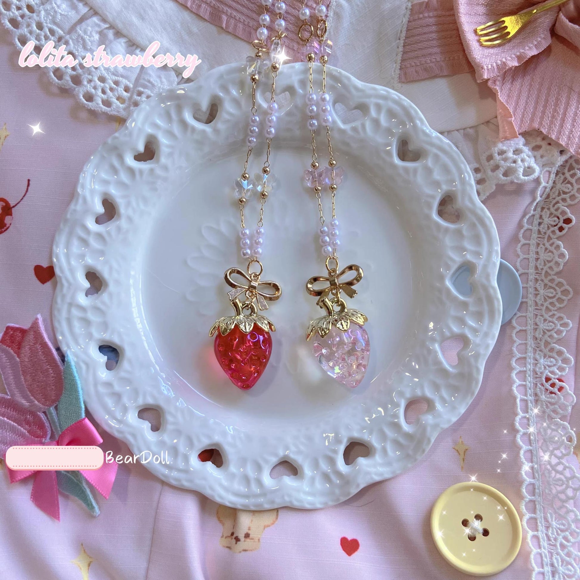 Bear Doll - Sweet Lolita Necklace Strawberry Charlotte Necklace