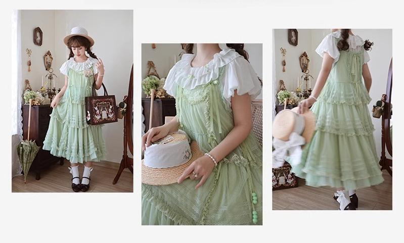 Polyhymnia - Secret Forest - Classic Lolita JSK Dress Multi-layered Dress Summer Gauze Dress