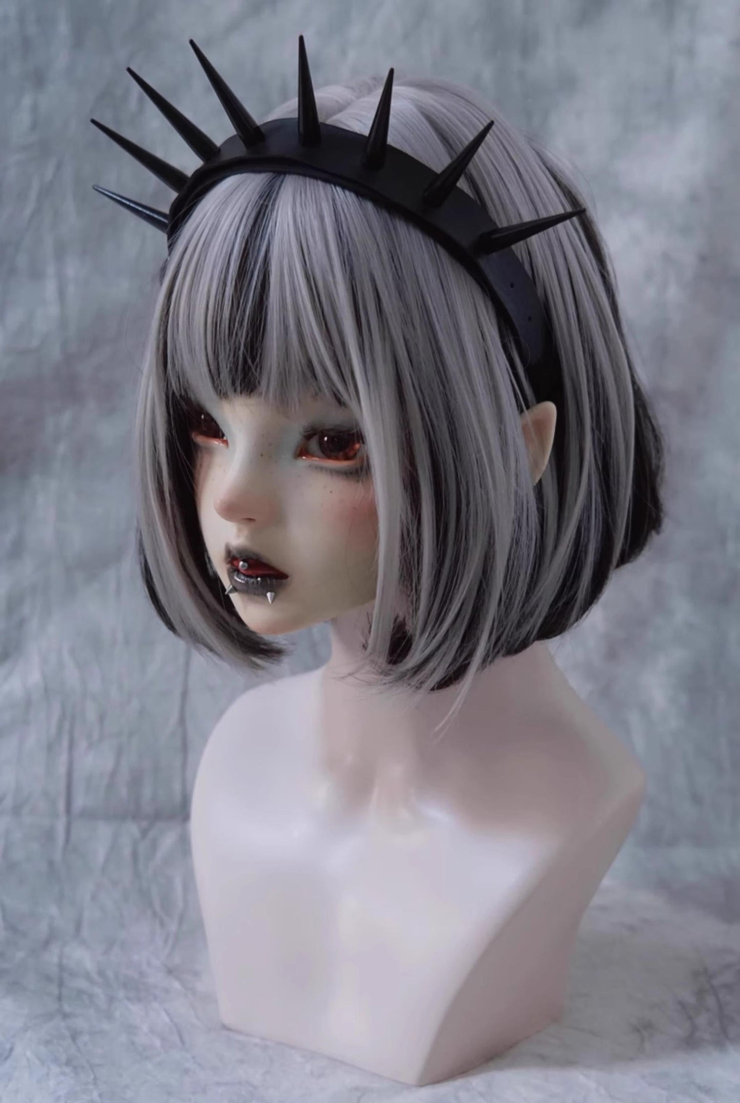 Strange Sugar - Punk Gothic Lolita KC Faux Leather Rivet Hair Accessories