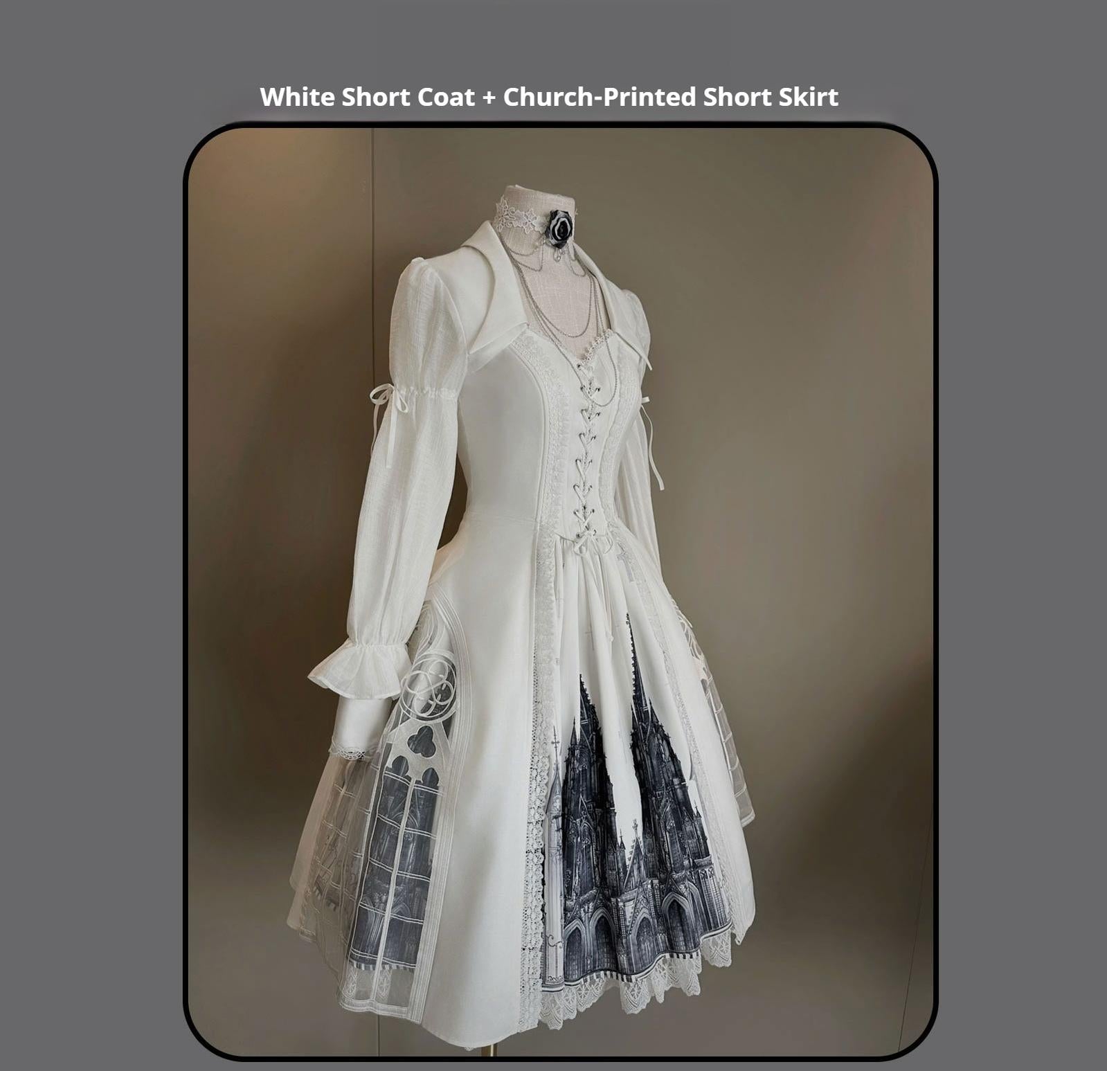 Susin Lolita - Night Traveler - Gothic Lolita Skirt Long Coat Long-Sleeved Shirt and Bustier