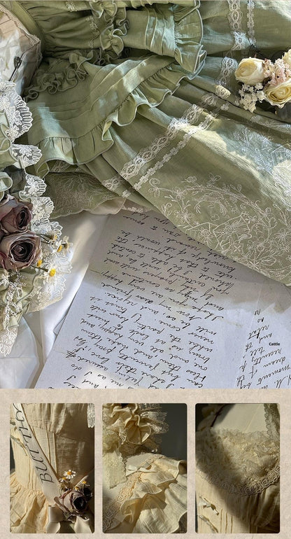 ZJstory - 14-line Poem Set - Classic Lolita Separate Dress Set Tiered Ruffles Skirt