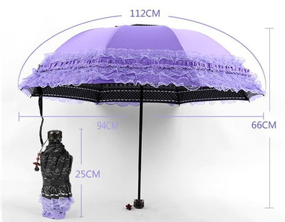 Qiteng - Daily Lolita Lace Princess Sunshade Parasol