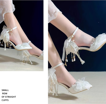 Sky Rabbit - Bridal Lolita Heels Wedding Shoes with Lace