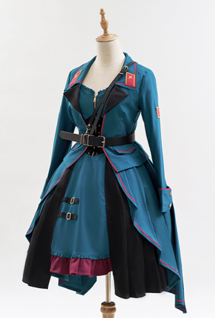 Cyan Lolita - Dwanguard - Military Lolita JSK and Jacket