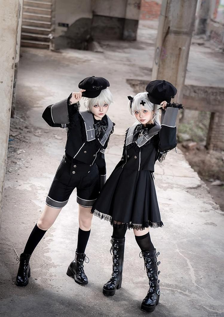 CastleToo - Rules of the Otherworld - Gothic Ouji Lolita Shorts Set with Embroidery Jacket