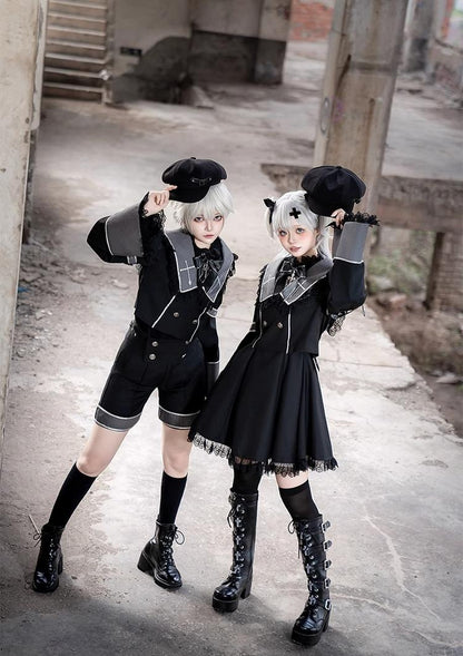 CastleToo - Rules of the Otherworld - Gothic Ouji Lolita Shorts Set with Embroidery Jacket