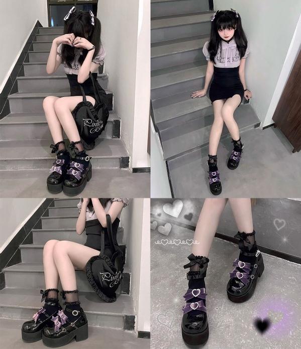 Sheep Puff - Sweet Lolita Heel Punk Platform Shoes