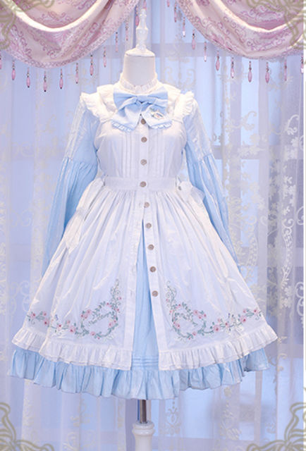 Chess Story - Rosebud Manor Version 2.0 - Vintage Country Lolita Embroidered JSK Smocked Dress
