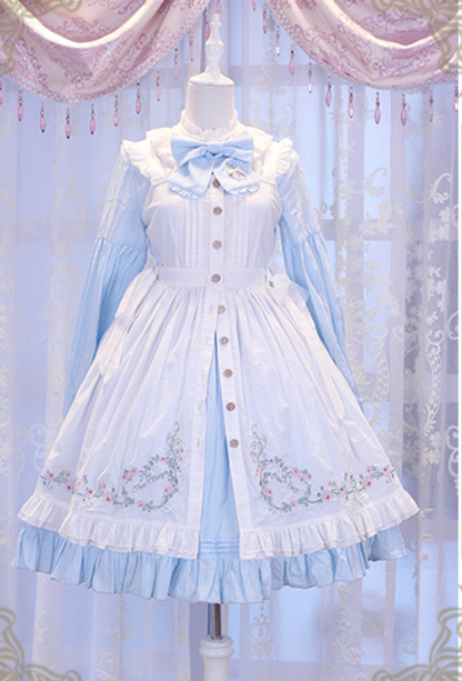 Chess Story - Rosebud Manor Version 2.0 - Vintage Country Lolita Embroidered JSK Smocked Dress