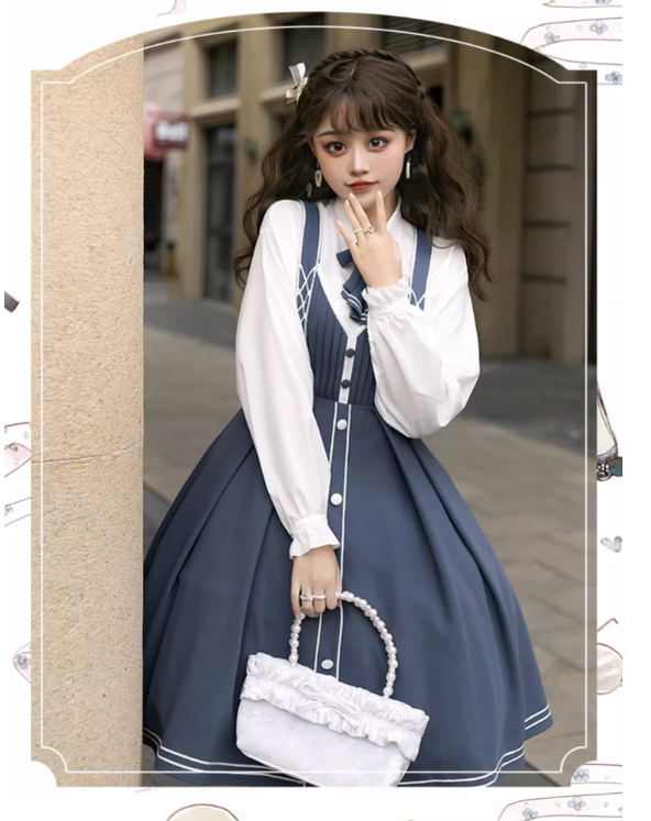 Chunlv Lolita - Book of Lies - Elegant College Style Princess JSK Set