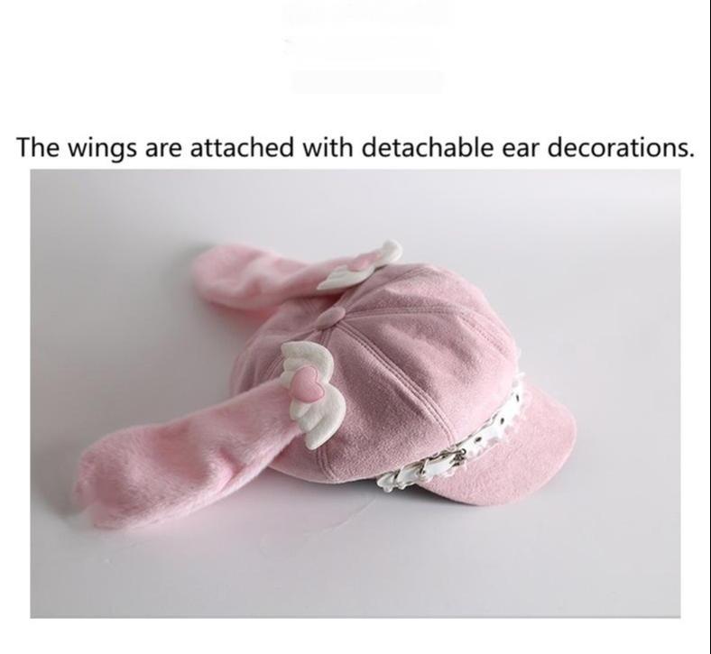 Xiaogui - Kawaii Lolita Hat Daily Baseball Cap with Detachable Ears