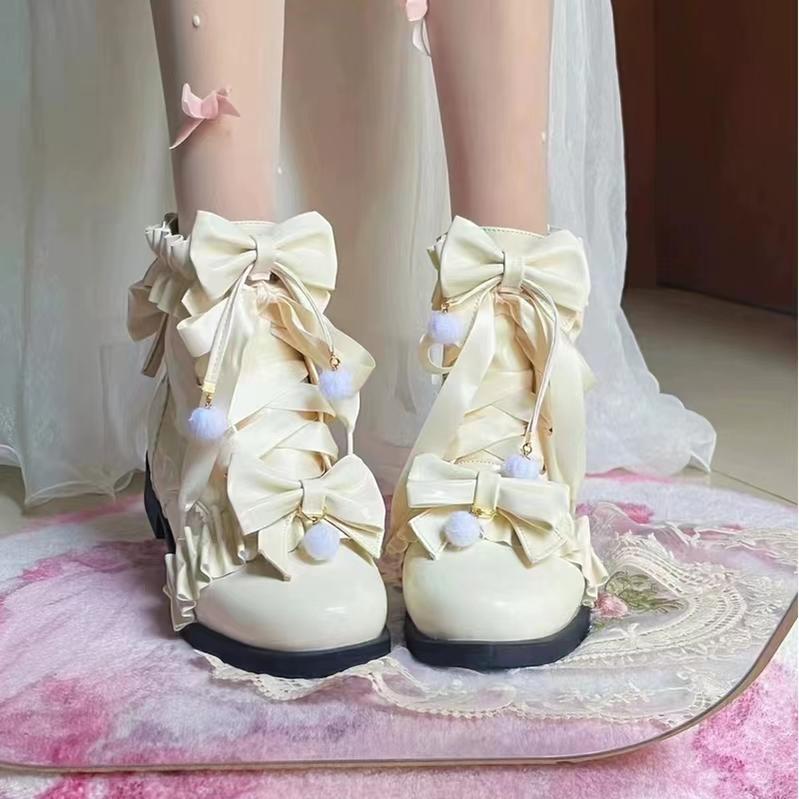 Fairy Godmother - Enthusiastic Ideation - Elegant Lolita Shoes Fleeced Short Martin Boots