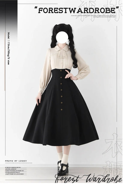 Forest Wardrobe - Forest Revelation - Classic Lolita Fishbone Long Skirt, Side Pockets