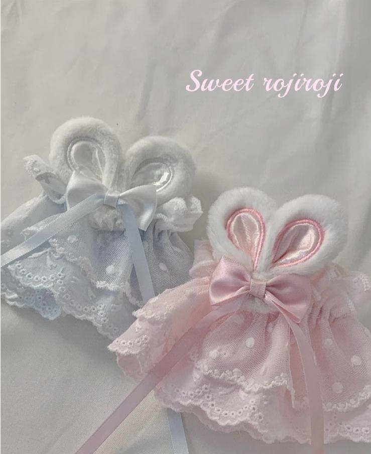 Roji roji - Cute Lolita Bunny Ears Cuffs Lace Summer Butterfly Hand Sleeves