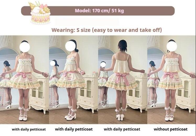 Mewroco - Decorative Cake - Sweet Lolita JSK Camisole Jumper Dress