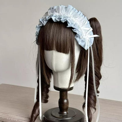 MAID - Elegent Lolita Bonnet Black Ribbon BNT