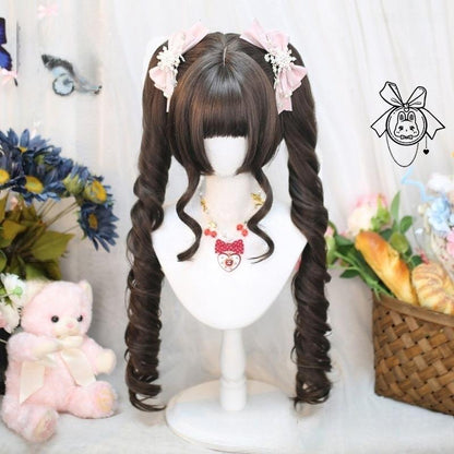 Dalao Home - Stellar Bits - Daily Lolita Wig Detachable Curl Hair Double Ponytails