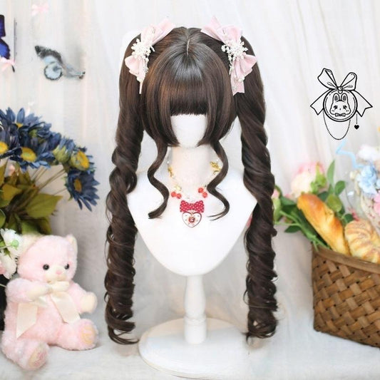 Dalao Home - Stellar Bits - Daily Lolita Wig Detachable Curl Hair Double Ponytails