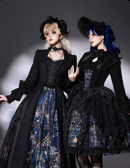 Susin Lolita - Night Traveler - Gothic Lolita Skirt Long Coat Long-Sleeved Shirt and Bustier
