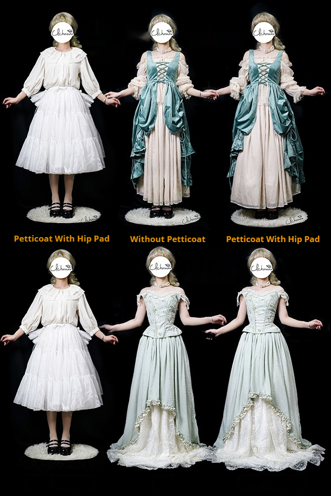 Boguta - Elegant Lolita Hip Petticoat with Detachable Hip Pad