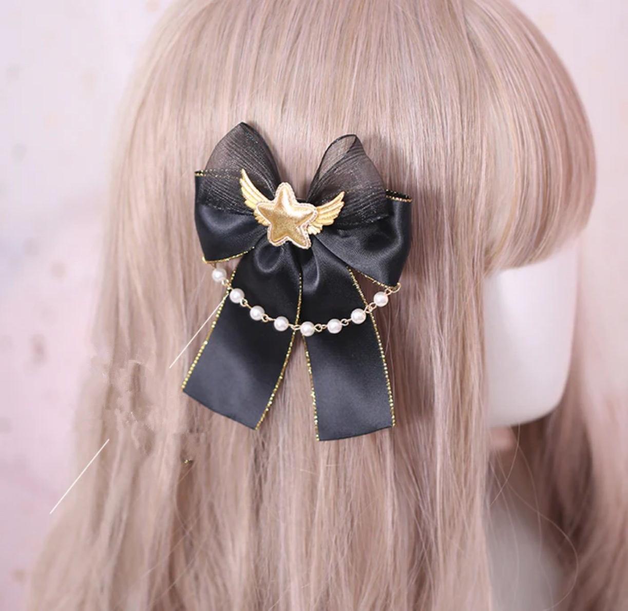 Xiaogui - Gothic Accessories Lolita Bow KC Hairclip