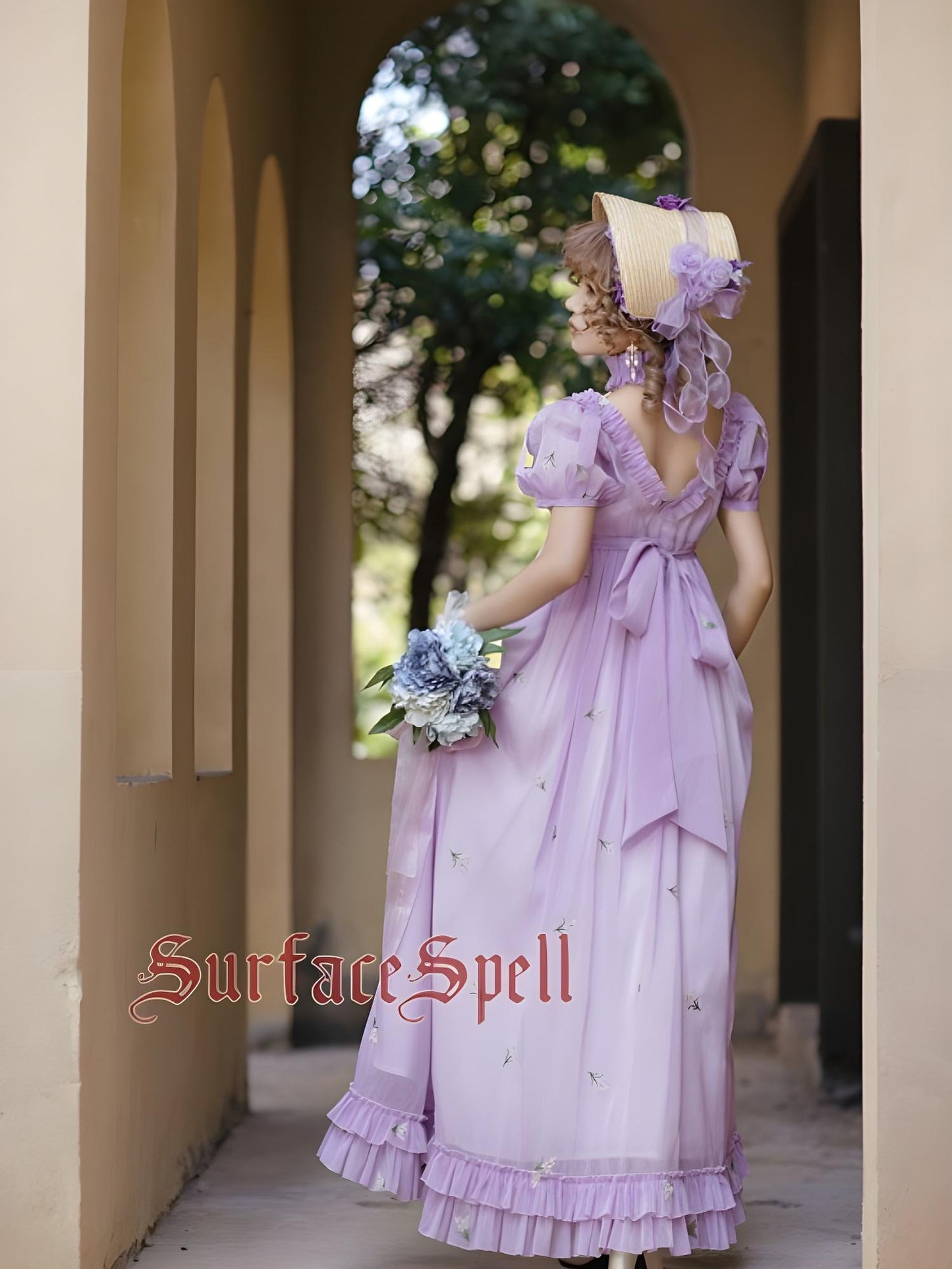 Surface Spell - Spring Rendezvous - Vintage Lolita OP Dress Embroidered Empire Waist Dress