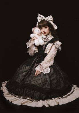 Cat-Romance - Coconut Milk Boo Boo - Elegant Lolita Polka Dot OP