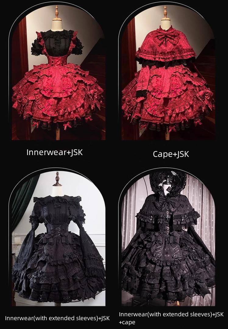 Lost Aqua - Vintage Lolita Dress Set, Cotton Shirt