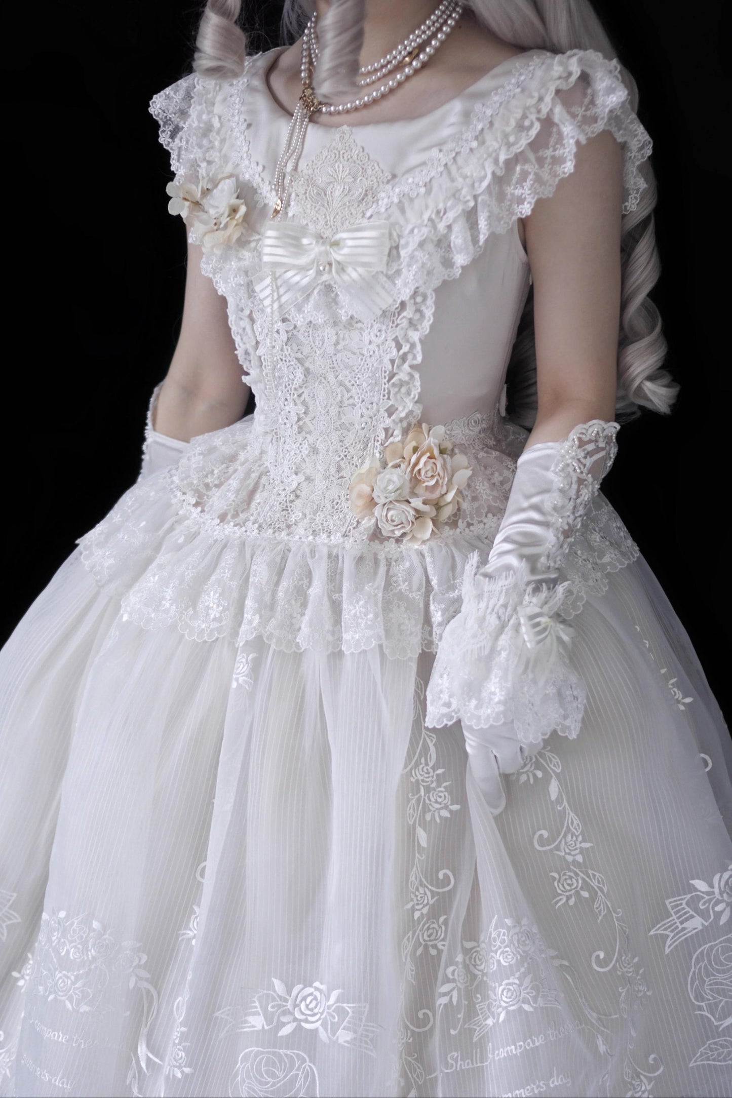 AuroraBorealis - Moonshadow - Gorgeous Wedding Lolita Dress Set Embroidered JSK SK and Bodice