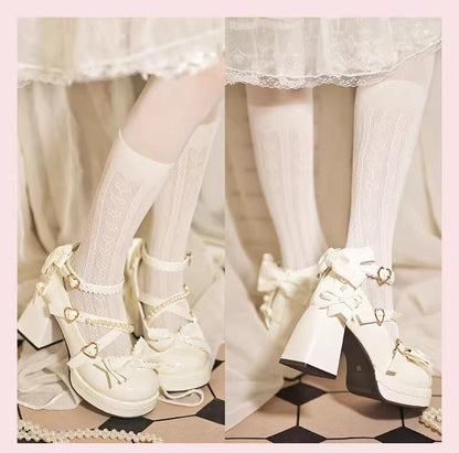 Witch's Night - Crush Complex - Sweet Lolita Heel Shoes, Pearls & Bows