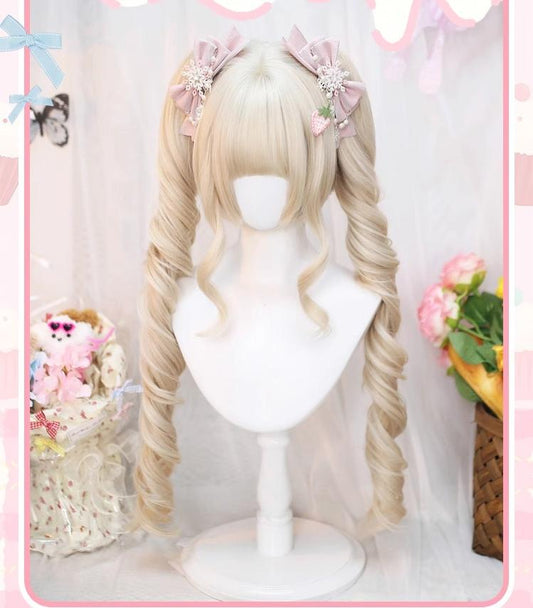 Dalao Home - Sweet Lolita Wig Roman Roll Double Ponytails Wig