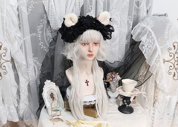 Pippi Palace - Lolita Curly Wig White Braid Wig