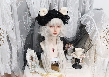 Pippi Palace - Lolita Curly Wig White Braid Wig
