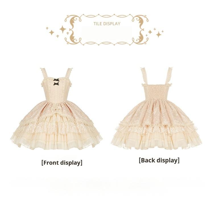 With PUJI - Music Box - Classic Lolita JSK Suit Ballet Cake Skrit