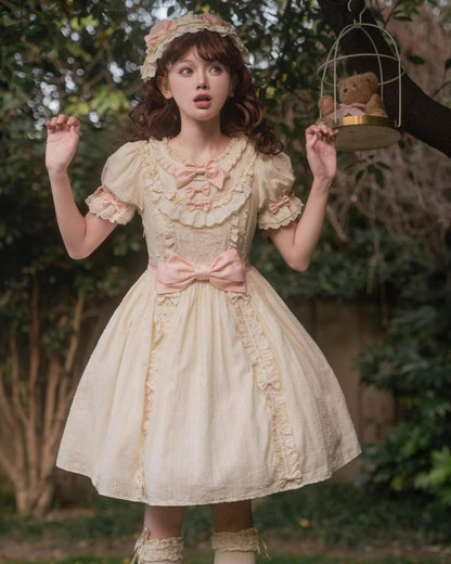 Seventeen Girls - Vintage Sweet Bear - Sweet Lolita OP Fullset Lolita Headdress