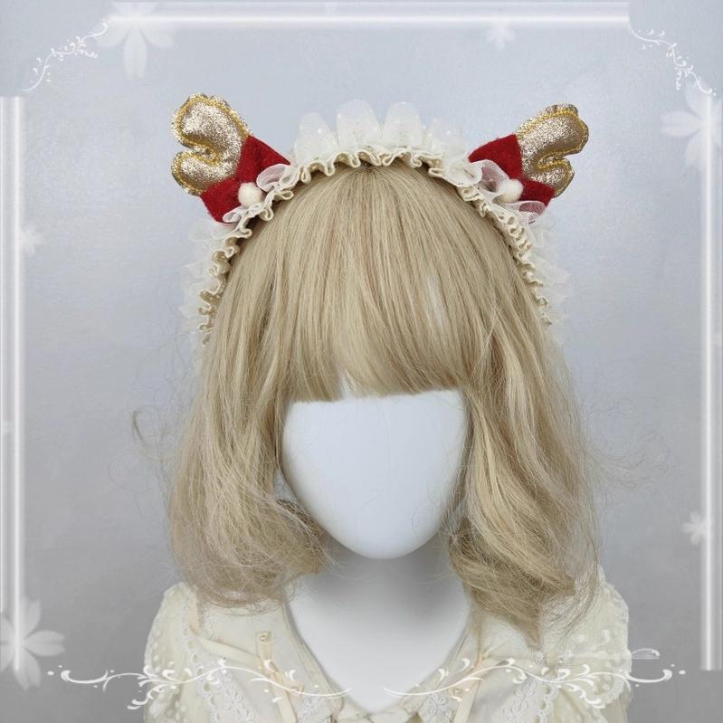 Cocoa Jam - Christmas Sweet Lolita Headdress, Antler Shaped Design