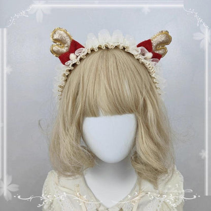Cocoa Jam - Christmas Sweet Lolita Headdress, Antler Shaped Design