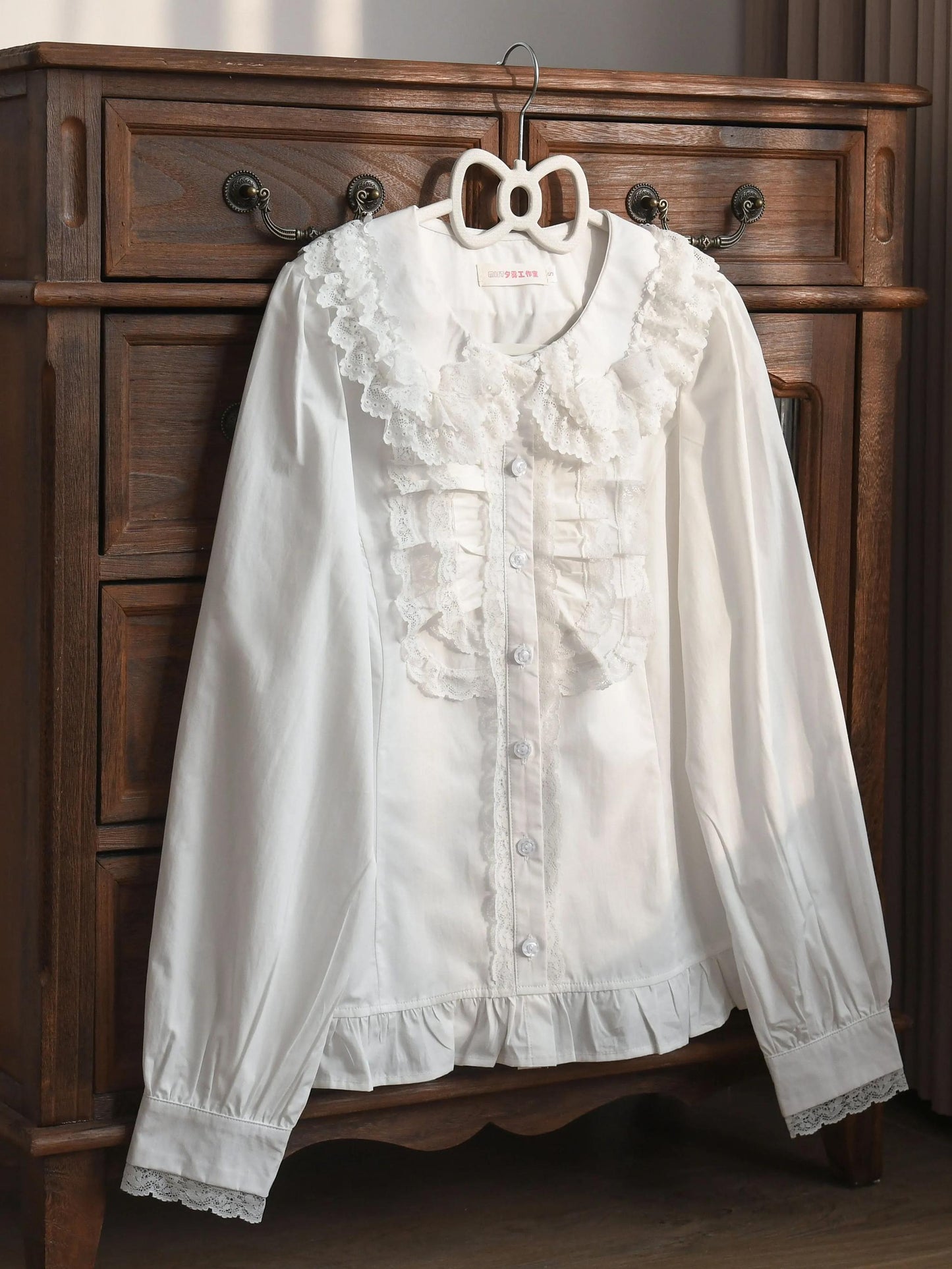 MIST - Half Sugar Milk Cake - Kawaii Lolita Blouse Peter-pan Collar and Puffy Sleeve Shirt