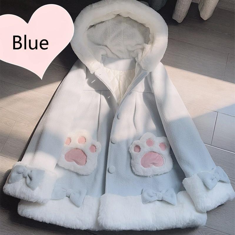 ZhiJinYuan - Calico Cat - Kawaii Lolita Plush Coat Lovely Warm Winter Coat
