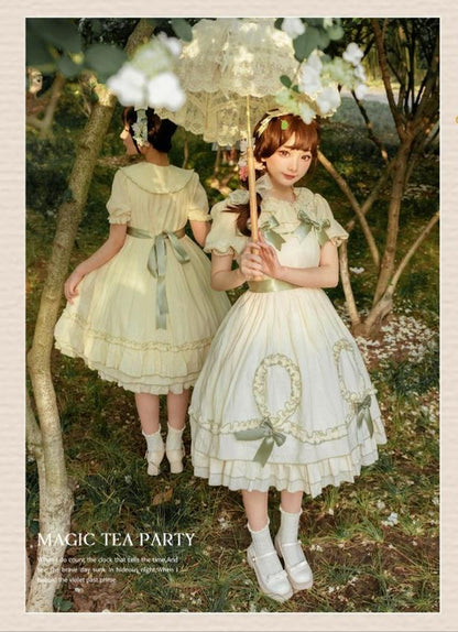 Magic Tea Party - Classic Lolita JSK Dress Solid Color Short Sleeve Dress