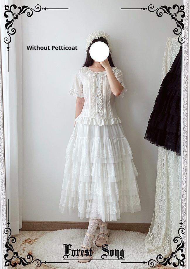 Forest Song - Star and Sea - Classic Lolita Petticoat Adjustable Tiered Ruffle Skirt