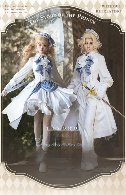 Forest Fluorescent Carps - Crumbling Skeleton - Ouji Lolita Fishbone Embroideried Vest, Prince Pants Suits