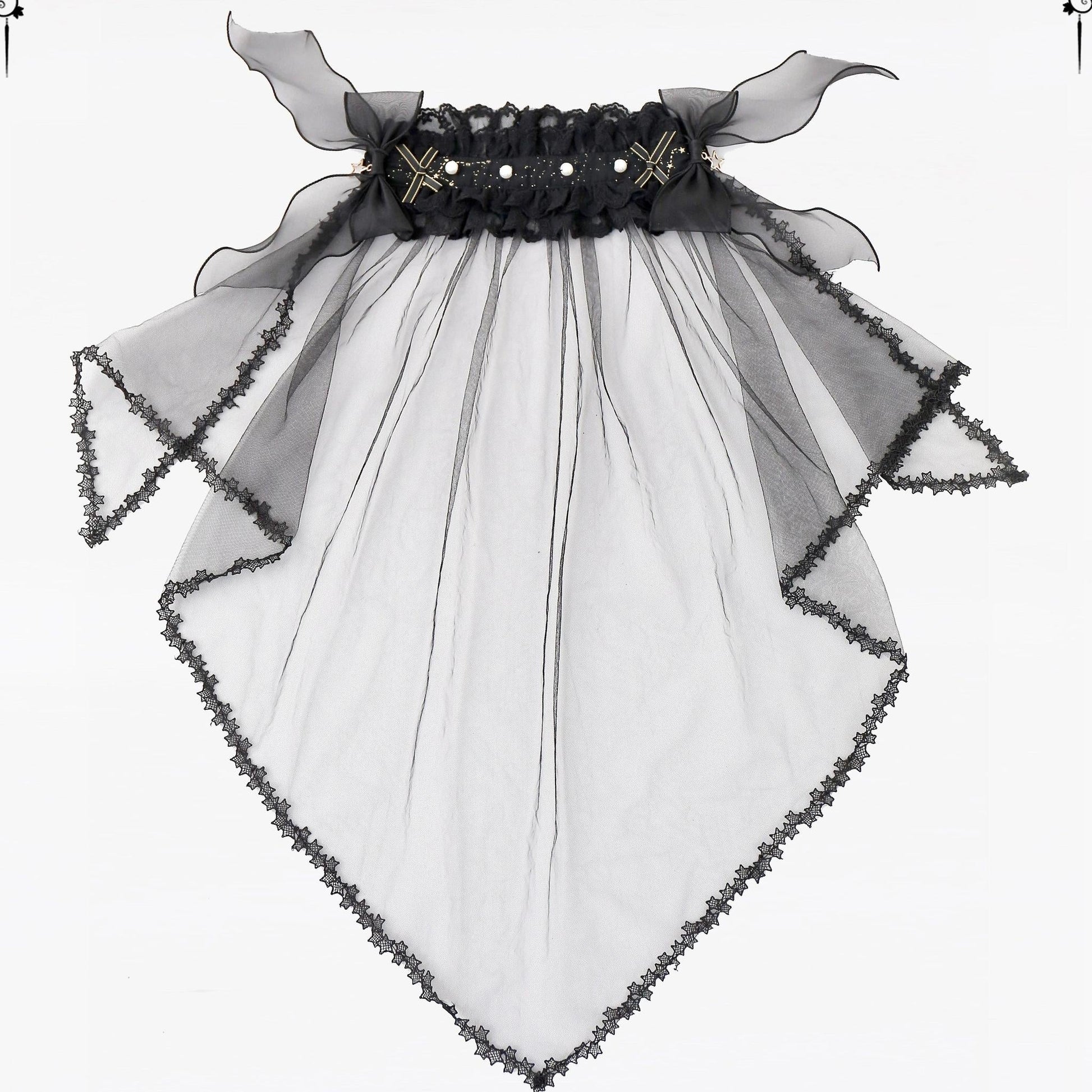 Sakuya Lolita - Whisper of Stars - Vintage Lolita Headdress Large Bow KC
