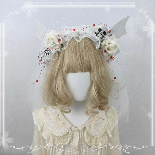 Cocoa Jam - Halloween Gothic Lolita Accessories, White Bride Style