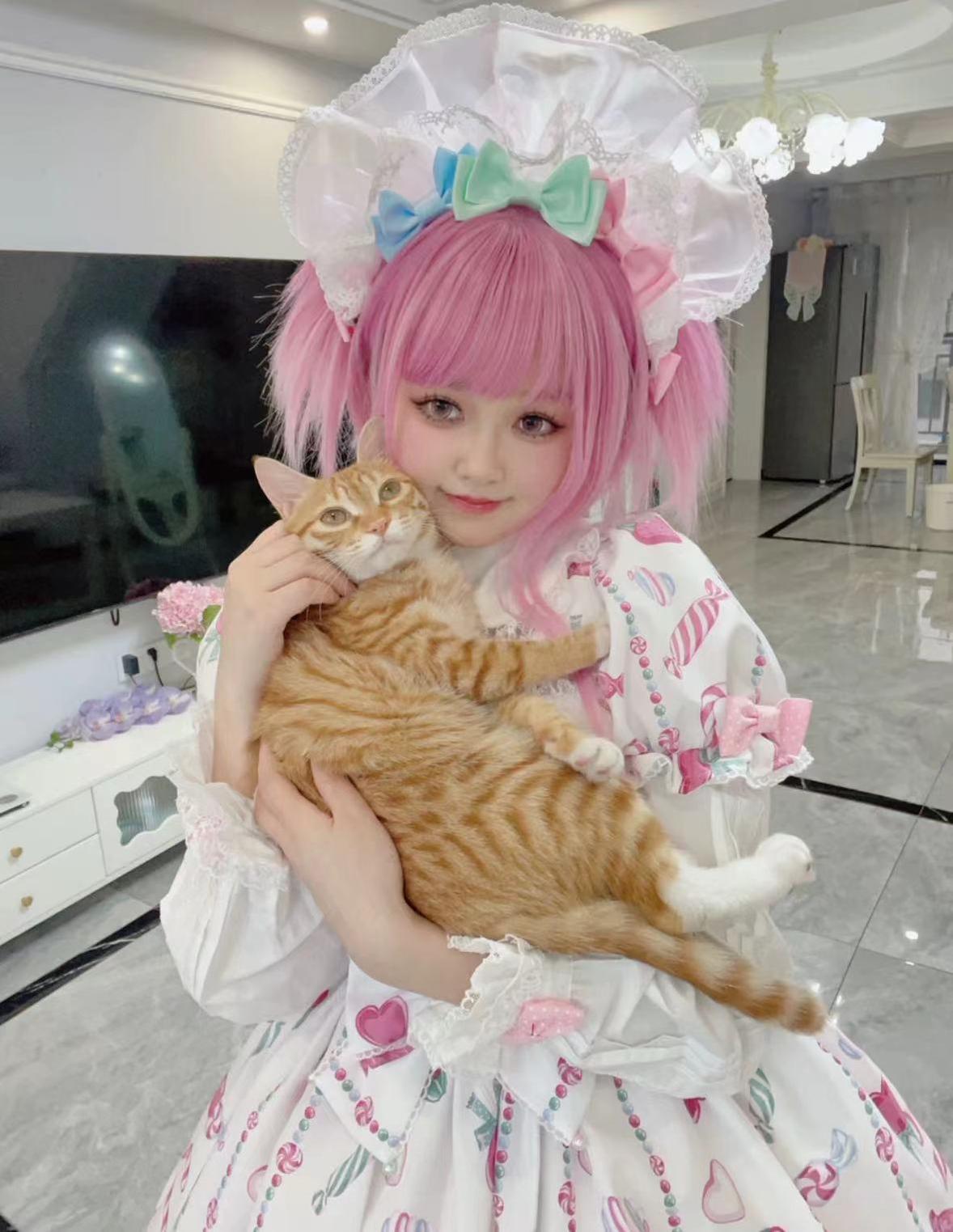 CheeseCat - Sweet Lolita Bonnet Organza Bow Headdress